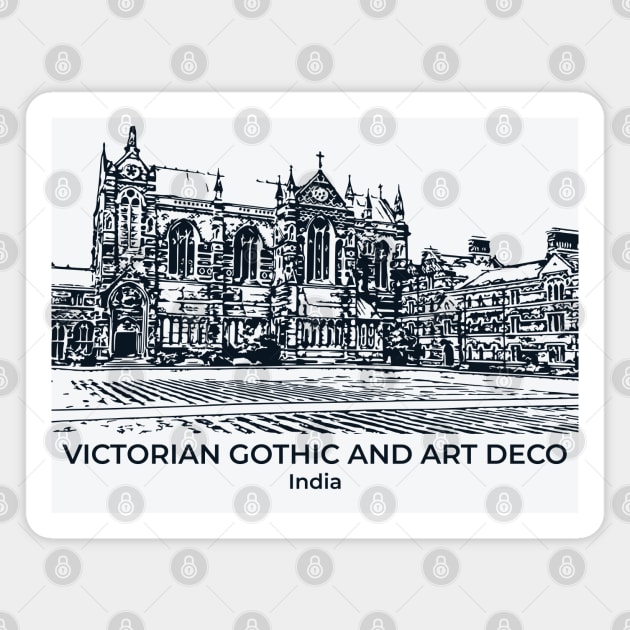 Victorian Gothic and Art Deco of Mumbai - India Magnet by Lakeric